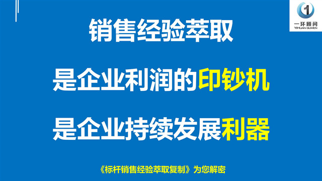 李一环：销售经验萃取对企业和销售有什么好处，仅仅是多签单吗 